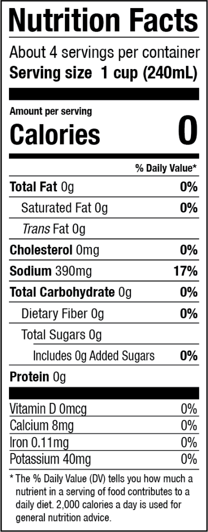 Nutrition label for Zoup! Good, Really Good Veggie Broth