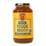 zoup organic veggie broth jar with USDA organic, no artificial ingredients, gmo free and gluten free label