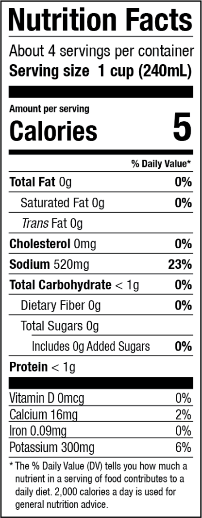 Nutrition facts for Zoup! Good, Really Good Seafood Broth