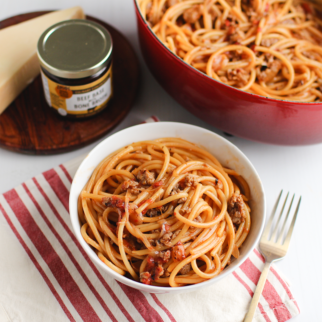 One Pot Italian Sausage Bucatini