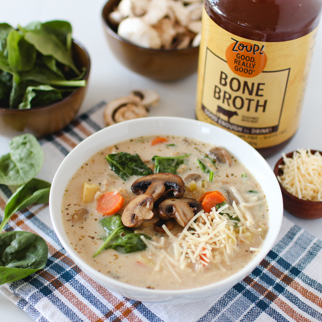 Instant Pot Rice and Mushroom Soup