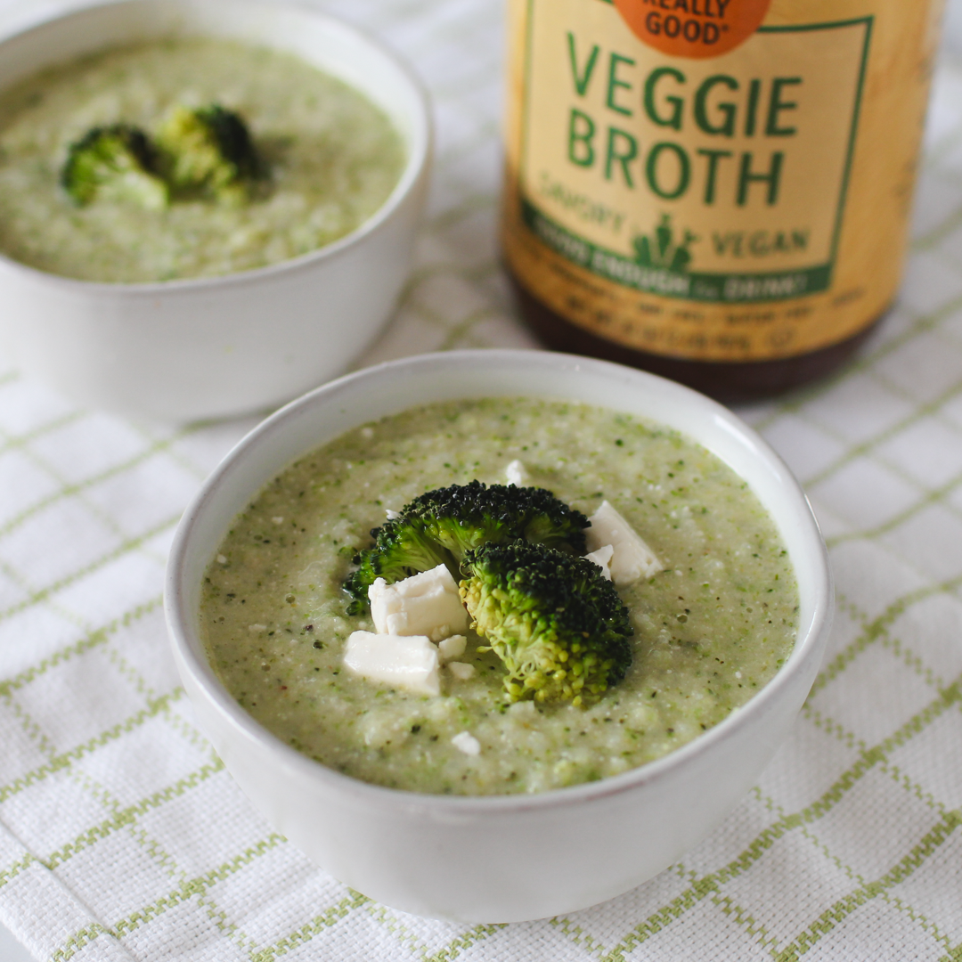 Baked Broccoli and Feta Soup
